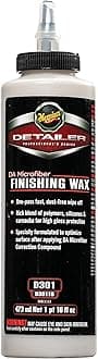 Professional DA Microfiber Finishing Wax D30116 - Pro Microfiber Wax That's Easy to Use and Removes Light Defect while Protecting, Ideal for Use with a DA Microfiber Finishing Disc, 16 Oz