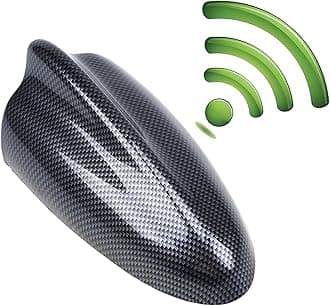 Possbay Car Roof Antenna Shark Fin Style Radio Signal AM FM Aerials for Ford VW BMW Peugeot (carbon fiber black)