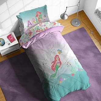 Sunny Side Up Disney The Little Mermaid Twin Comforter Set - 5 Piece Kids Bedding Includes Comforter, Sheets & Pillow Cover - Super Soft Ariel Microfiber Bed Set