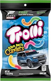 Trolli Sour Brite Crawlers Candy, Original Flavored Sour Gummy Worms, 7.2 Ounce