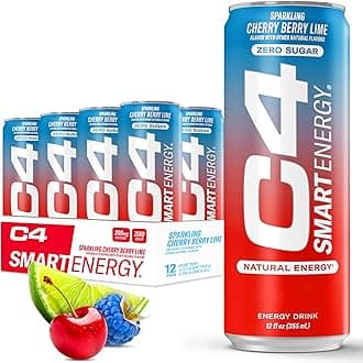 Cellucor C4 Smart Energy Drink - Sugar Free Performance Fuel & Nootropic Brain Booster, Coffee Substitute or Alternative | Cherry Berry Lime 12 Oz - 12 Pack