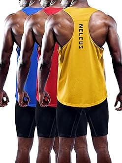 NELEUSMen's 3 Pack Workout Running Tank Top Sleeveless Gym Athletic Shirts