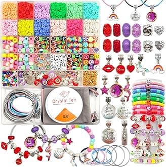 leitait Girls Toys Bracelet Making Kit - 3000pcs Charm Jewelry Making Kit Supplies,Easter Basket Stuffers,Unicorn/Mermaid Crafts Birthday Gifts for Girls Ages 5 6 7 8 9 10 11 12 Years Old