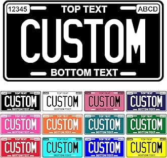 Metal Custom License Plate - 6x12 Inch - Select from All 50 States - Personalized License Plate for Front of Car - Decorative Auto Accessories Car Tags (2. Solid Style A)