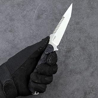 LR-870 EDC Tactical Fixed fighting blades Blade，Full Tang 14C28N Steel Reverse Serrations G10/Linen Handle Kydex Sheath For Camping Hiking Hunting (Black Tanto)