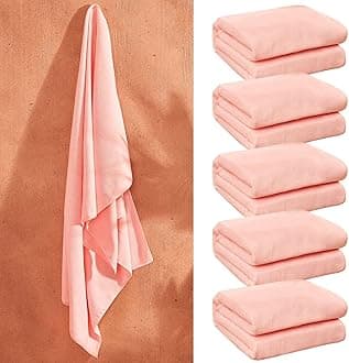 Brentfords 5 x Large Microfiber Beach Towel for Girls Quick Dry Bathroom Pool Holiday Men Women Absorbent, 71 x 152cm - Blush Pink