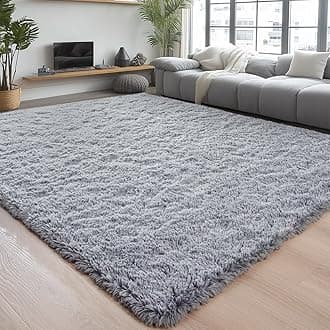 Chicrug Soft, Fluffy Area Rug for Living Room, Bedroom, 90 x 150cm, Lint-Free Rug for Nursery, Children's/Girls' Room, Home Decoration, Gray
