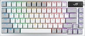 ROG Azoth 75% Wireless DIY Custom Gaming Keyboard, OLED Display, Three-Layer Dampening, Hot-Swappable ROG NX Snow Switches & Keyboard Stabilizers, PBT Keycaps, RGB-White