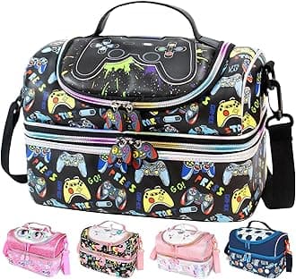 RLGPBONKids Lunch Bag,Insulated Lunch Box for Boys,Game Lunch Bag Teen Boys,School Daycare Cute Travel bags