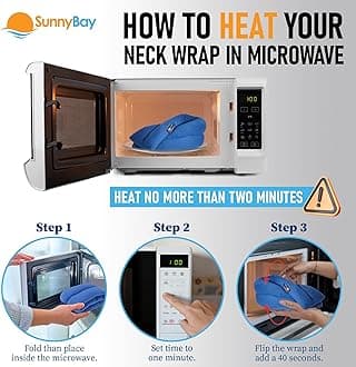 SunnyBay Microwave Heating Pad for Neck and Shoulders, Versatile Bean Bag Moist Heating Pad, Microwavable Neck Wrap and Cool Pack for Deep Pain Relief, Weighted Hot or Cold Therapy (Sky Blue)