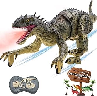 MAMABOO Remote Control Dinosaur Jurassic T Rex Toys for Boys Electronic RC Spray Raptor Walking Roaring Tyrannosaurus Rex Realistic 18.1" Rechargeable Birthday Gift for Kids Girls 3 4 5 6 7