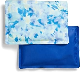 Fit + Fresh Cool Coolers by, Reusable & Flexible Soft Ice Packs, Perfect for Insulated Lunch Bag, Lunch Box, Beach Cooler Bag & More, 2PK, Aqua Tie Dye