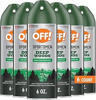 OFF! Deep Woods Sportsmen Insect Repellent Spray for Hunting Camping and Fishing 6 Ounce (Pack of 6)
