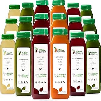 5 Day Juice Cleanse by Raw Fountain, All Natural Raw Detox Cleanse, Cold Pressed Juice Fast, Great Way to Jumpstart a Healthy Diet, Kosher, Vegan, NO Sugar Added, 30 Bottles 12oz