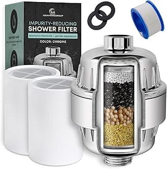 Shower Filter (2 Cartridges Included) – Reduces Impurities & Odors for Cleaner, Fresher Water – High-Pressure Showerhead Filters with KDF, Carbon & Vitamin C
