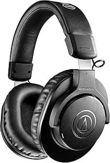 Ath-M20Xbt Wireless Over-Ear Headphones, Bluetooth 5.0, 60-Hour Battery Life, 40 mm Drivers, Hi-Fi Sound, Built-in Mic, AAC/SBC Codec Support (Black)