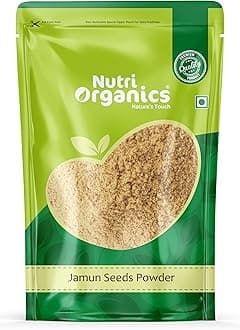 NutriOrganics Jamun Seed Powder-100 Grams|Natural|No Added Preservatives|Naaval Pazham Vitaippu Maavu|Syzygium Cumini|Help To Regulate Blood Sugar Levels