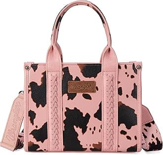 WRANGLER Cow Print Tote Bag for Women Western Top Handle Handbag with Guitar Strap