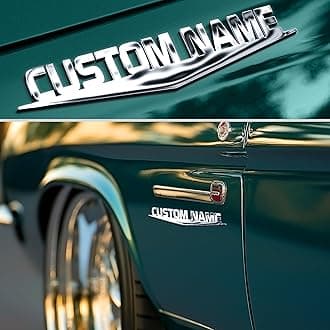 Custom Car Emblem Gift for Cars Lovers, Personalized Vechicle Gifts Race Sign Truck Letter 3D Customized Badges for Boats Motorbike Side Rear Front Hood Trunk Door (07- Name)