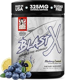 Old School Labs | Blast X Advanced Pre Workout Powder, Intense Energy Booster Preworkout for Men & Women | Blueberry Lemonade, 20 Servings