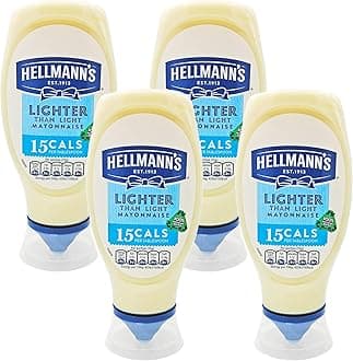 Hellmann's Lighter than Light 100% recycled plastic bottle Mayonnaise light mayo for sandwiches, wraps and salads 430 ml (Pack of 4)
