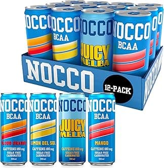 Sugar Free Energy Drink – BCAA, 180mg High Caffeine, with Amino Acids & Vitamins, Ideal for Pre Workout – 12 x 330ml (Summer Variety Pack)