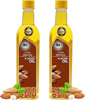 Healthy roots Cold Pressed Sweet Almond Oil 2x500ml (Pack of 2) | Wood Pressed - Extracted on Wooden Churner | Kolhu/Kacchi Ghani/Chekku