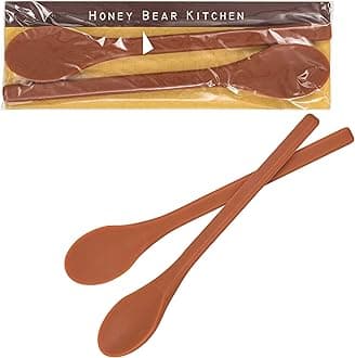 Honey Bear Kitchen Silicone Coffee Tea Drink Stirrer, Set of 2 17 cm x 1.5 cm x 0.5 cm (L x W x H) Brown