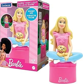 – LEXIBOOK, Barbie, LED Pocket Nightlight for children's bedroom, soft light, battery-operated, Pink, NLJ01BB