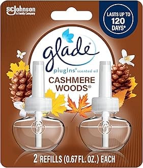 PlugIns Refills Air Freshener, Scented and Essential Oils for Home and Bathroom, Cashmere Woods, 1.34 Fl Oz, 2 Count