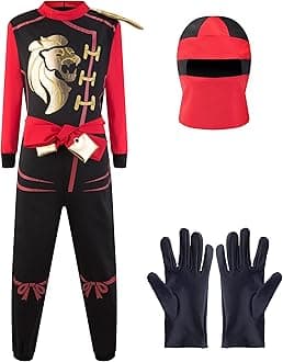 1771 Ninja Costume Suit Children's Fancy Dress Carnival Size M Red Black