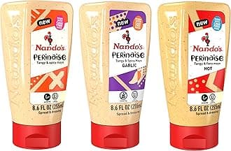 Nando's PERinaise Spicy Mayo Variety Pack - Original PERinaise, Garlic PERinaise, Hot PERinaise - Flavored Spread and Dressing - 8.5 fl oz - Pack of 3