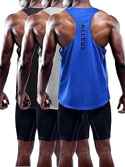 NELEUSMens Athletic Running Shirt (pack of 3)