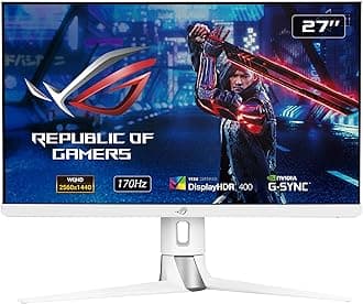 ROG Strix XG27AQ-W IPS Gaming Monitor – 27 inch 2K QHD (2560x1440), Fast IPS, Overclockable 170Hz (Above 144Hz), 1ms (GTG), ELMB SYNC, G-SYNC Compatible, DisplayHDR™ 400