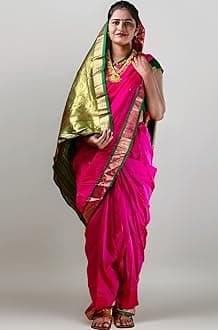 KALAPURI Women's Ready To Wear Nauwari Pink Color Silk Saree | Without Blouse Piece | For Festivals, Ocassions & Parties