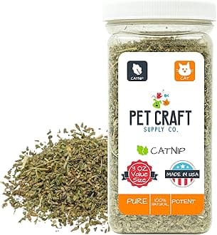 Pet Craft Supply Premium Maximum Potent All Natural Catnip for Cats USA Grown & Harvested Large 3 oz Resealable Canister or 8 oz Value Spray Bottle Great for Training Redirecting Bad Behaviors