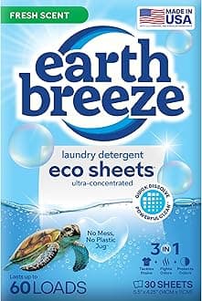 Laundry Detergent Sheets Fresh Scent - 60 Loads Eco Liquidless Soap - Travel-Friendly for Hot & Cold Cycles, Tackles Tough Stains & Odors - Gentle on Skin, 30 Ct