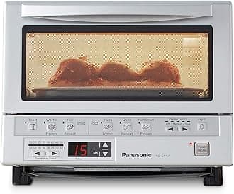 FlashXpress Toaster Oven Countertop, 4-Slice Small Toaster Oven Compact Size with Double Infrared Heating, 6 Auto Cook Options and Precise Temperature Control, 1300W - NB-G110P (Silver)
