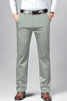 Men's Trousers Light Business Style Slightly Stretch Straight Leg Pants for Outdoor Casual Daily Trouser II Men's Regular Casual Pants Trouser (Trouser 126)