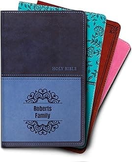 Hope Harbor Personalized Gift Bible with Custom Name Engraved, KJV, Navy, Value Thinline King James Version, Red Letter Edition, Comfort Print, Faux Leather