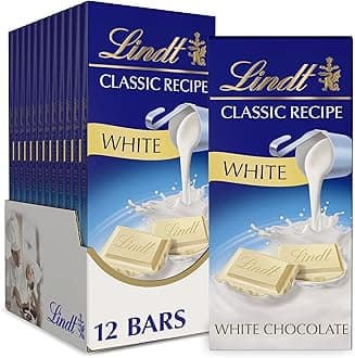 Lindt CLASSIC RECIPE White Chocolate Bar, Pack of 12
