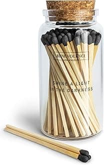 Matches for Lighting Candles with Match Striker On The Bottle (Midnight Black)