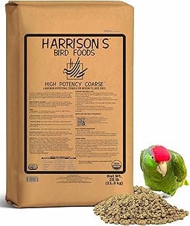 High Potency Coarse—Maximum Nutritional Formula for Medium to Large Birds, Certified Organic Non-GMO Pet Bird Food, Vet-Developed, Suitable for All Life Stages, 11.3 kg/ 25 lb