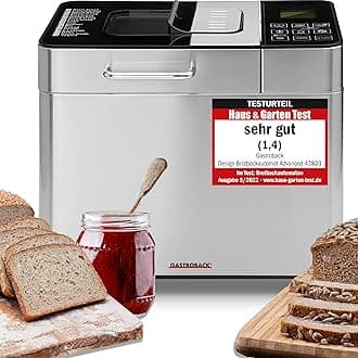 Gastroback 42823 Design Automatic Bread Maker Advanced,18 programs for bread, dough, jam, joghurt and ice-cream, gluten-free and defrost programs, timer, for up 1000g loaves of bread