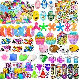 117 PCS Party Favors for Kids 4-8-12, Pop Fidget Toys, Goodie Bag Stuffers, Treasure Box Toys for Classroom Prizes, Pinata Stuffers, Goodie Bags Filler, Prize Box toys for Kids Classroom
