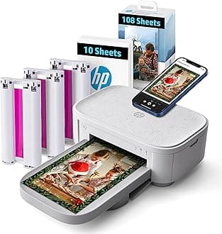 HP Sprocket Studio Plus 4x6 (10.2x15.2 cm) Wireless Instant Photo Printer, 118 Sheets & Cartridge BUNDLE, Wi-Fi - Dye Sublimation, Color Pictures, Editing App for Photos, For Home Use or Portable