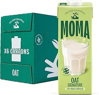 MOMA - Signature Oat Drink - 1L x 6 • 100% Plant-Based & Vegan • Made with British Wholegrain Oats • Low in Saturated Fat • No Added Sugar • Enriched with Vitamins