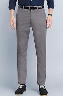 Symbol Premium Men's Slim Fit Flexi Waist Casual Pants | Stretchable Chinos | Stylish Office Fashion Trousers