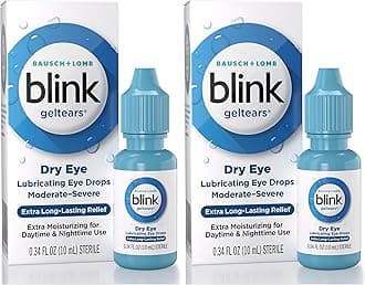 BLINK GelTears Eye Drops for Dry Eyes,Moisturizing,Soothing for Moderate to Severe Dry Eyes,Instantly Soothes,Moisturizes & Provides Long-Lasting Hydration-for Day/Night Relief,0.34 Fl Oz (Pack of 2)
