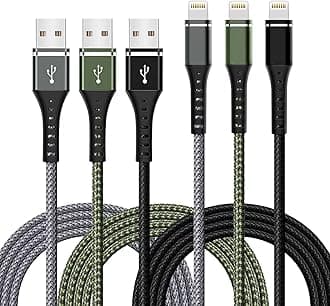 iPhone Charger [Apple MFi Certified] 3-Pack 6FT Lightning Cable Nylon Braided Fast Charging iPhone Charger Long Cord Compatible with iPhone 14 13 12 11 Pro Max XR XS X 8 7 6 Plus SE and More 6FT